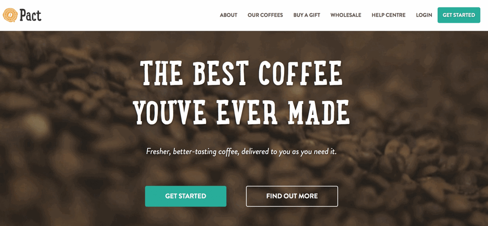 Pact Coffee Homepage
