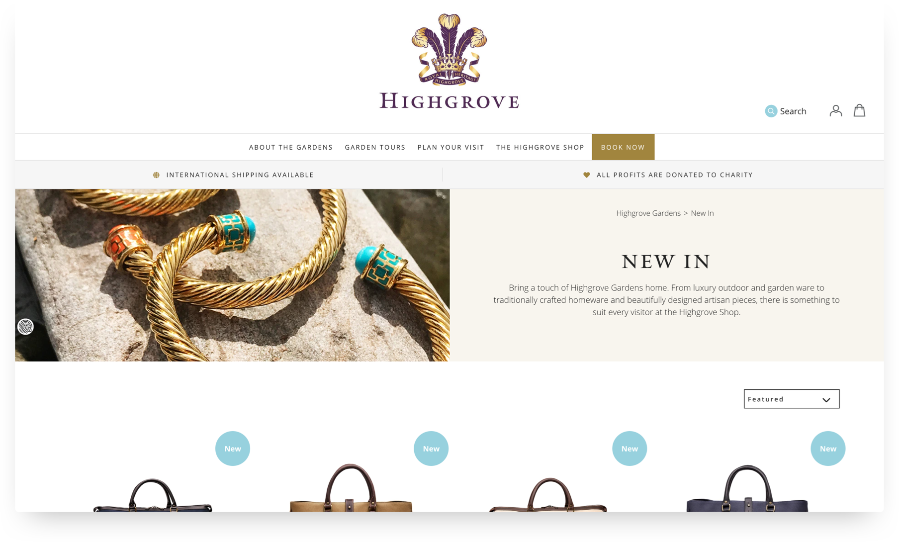 highgrove product page screenshot