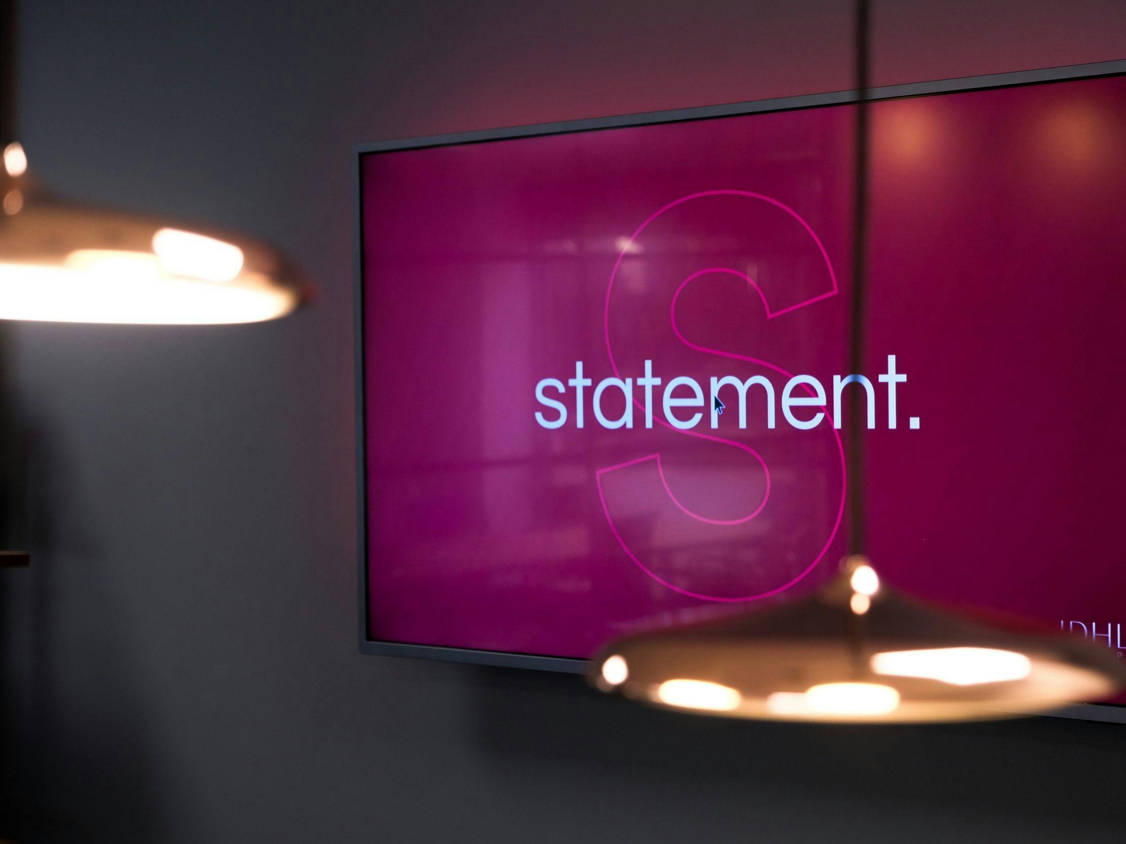 statement logo on screen